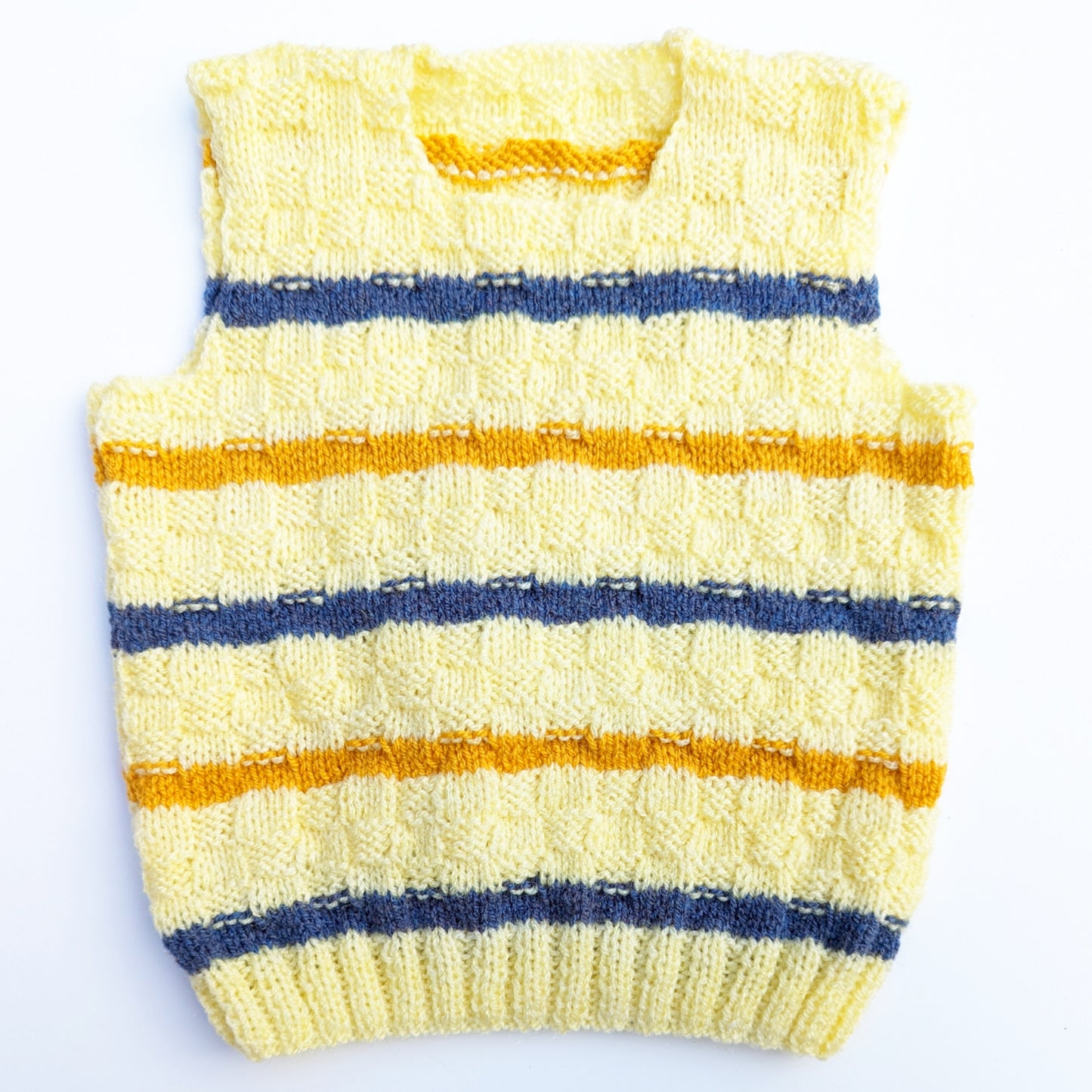 Cream Stripe Sleeveless Tank 3-4 years
