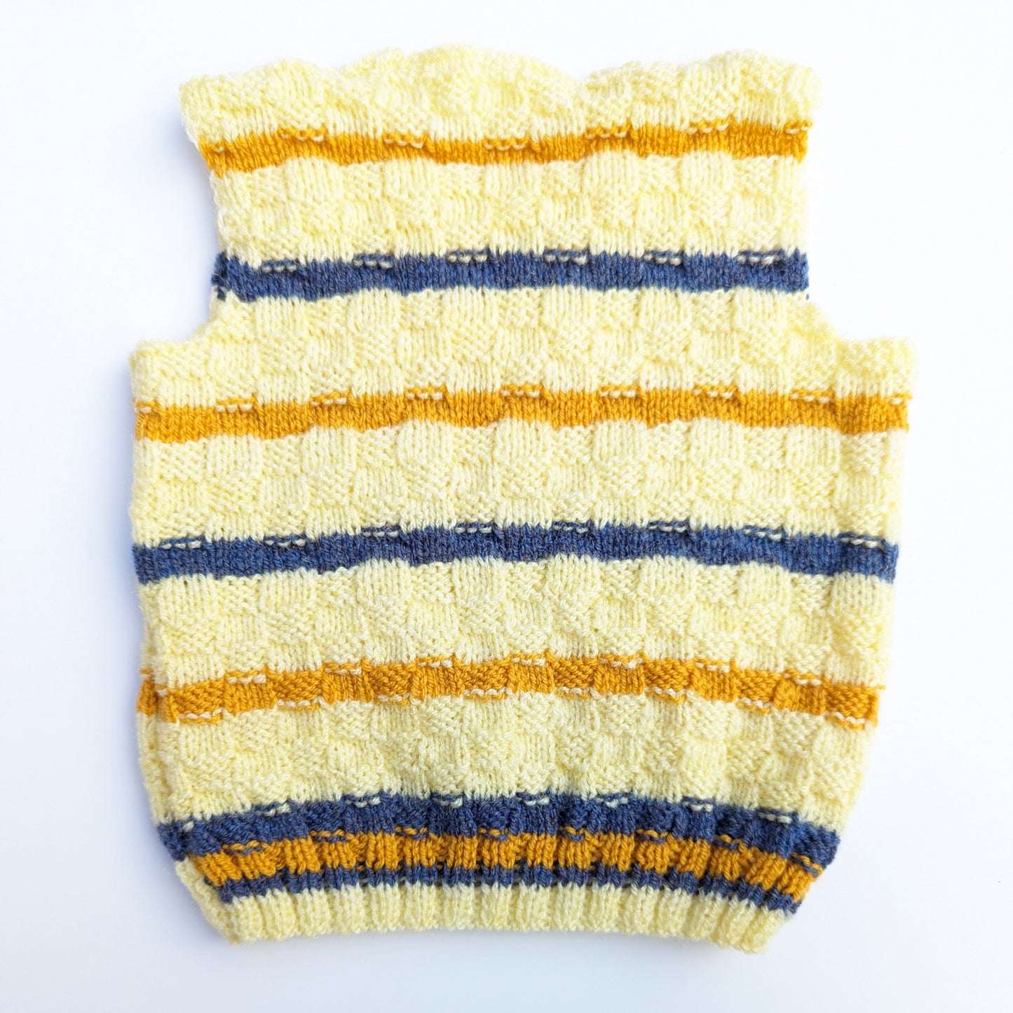 Cream Stripe Sleeveless Tank 3-4 years