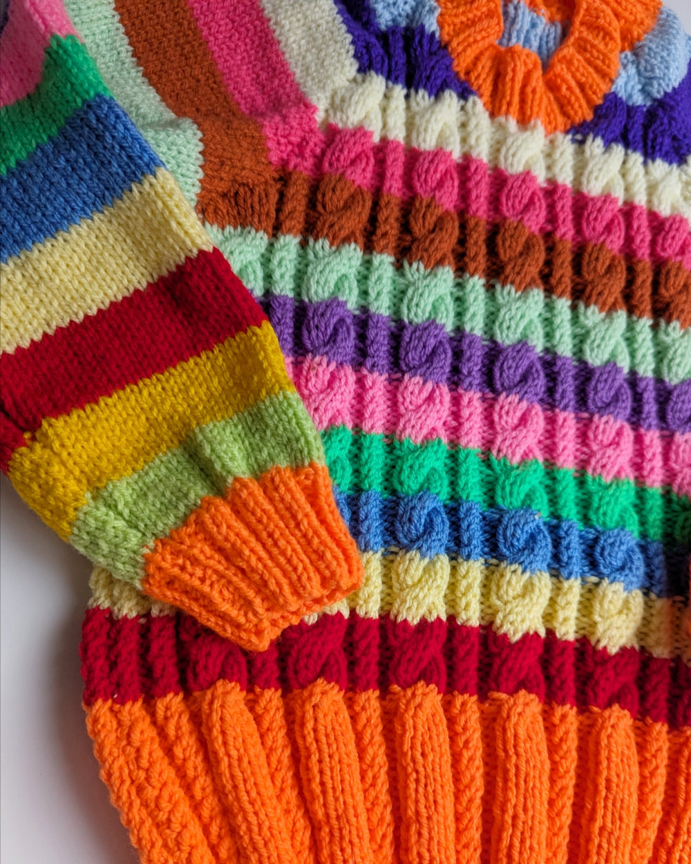 Random Stripe Cable Jumper 4-5 years