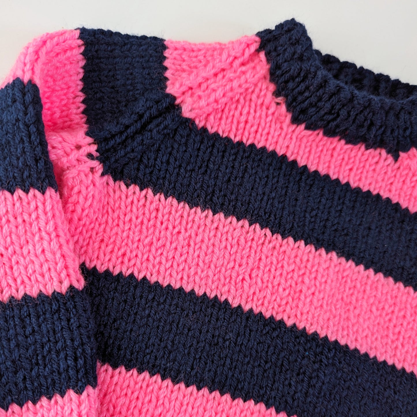 Chunky Pink & Navy Stripe Jumper 2-3 years