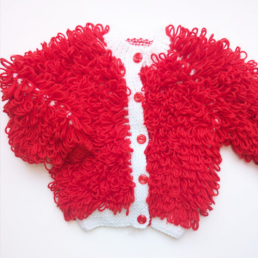 Red Loopy Cardigan 1-2 years