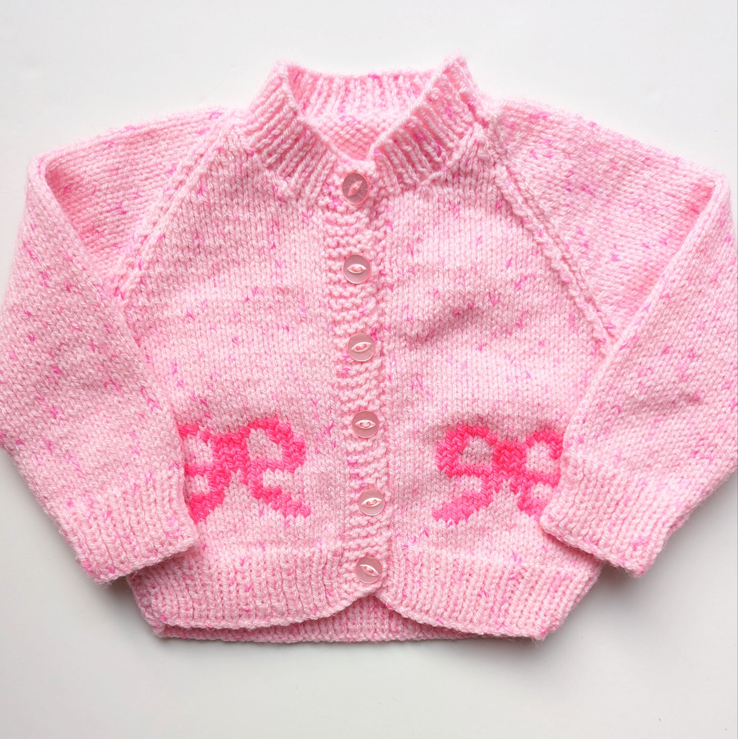 Pink Marl Bow Cardigan 6-12 months