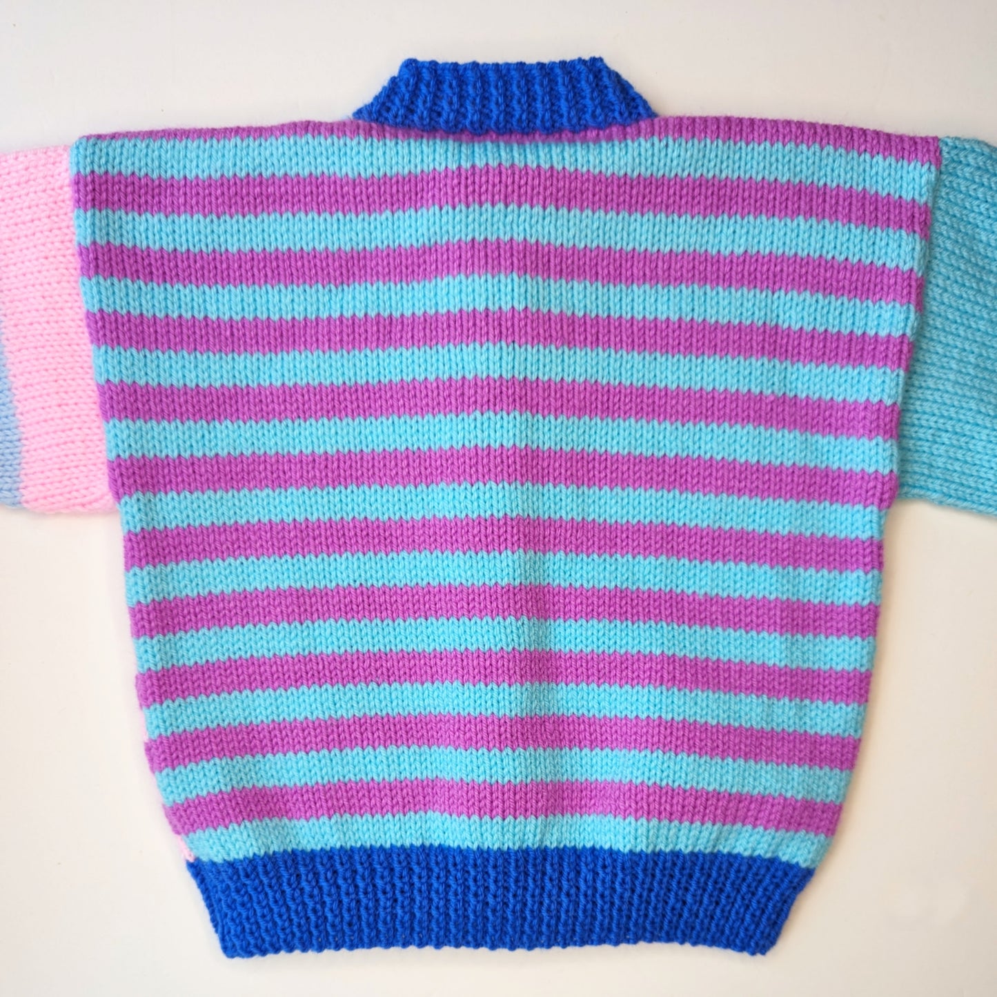 Pink & Blue Stripe Block Cardigan 1-2 years