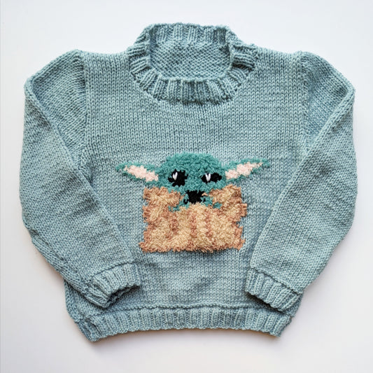 Fluffy Yoda Jumper 2-3 years