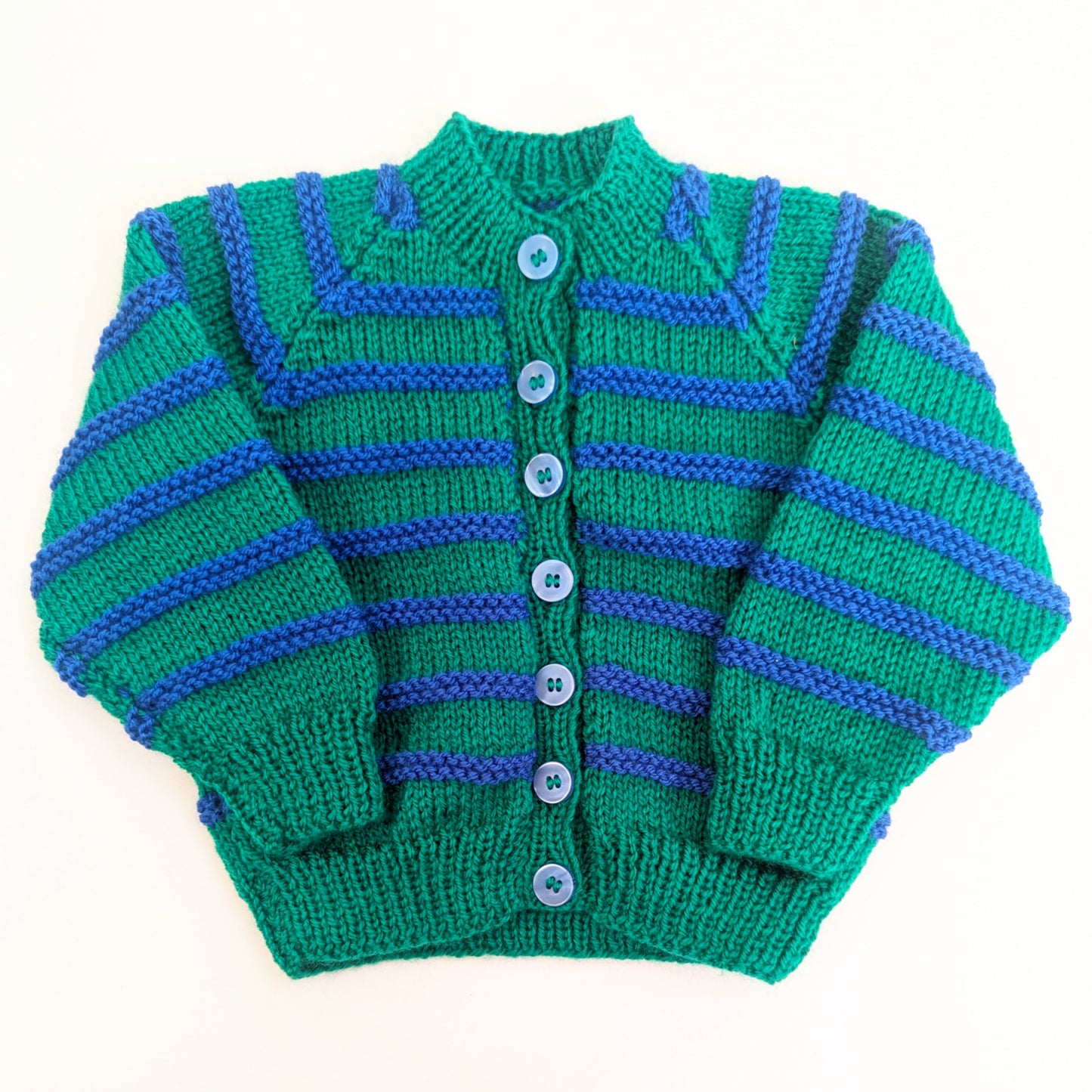 Green Stripe Cardigan 12-18 months