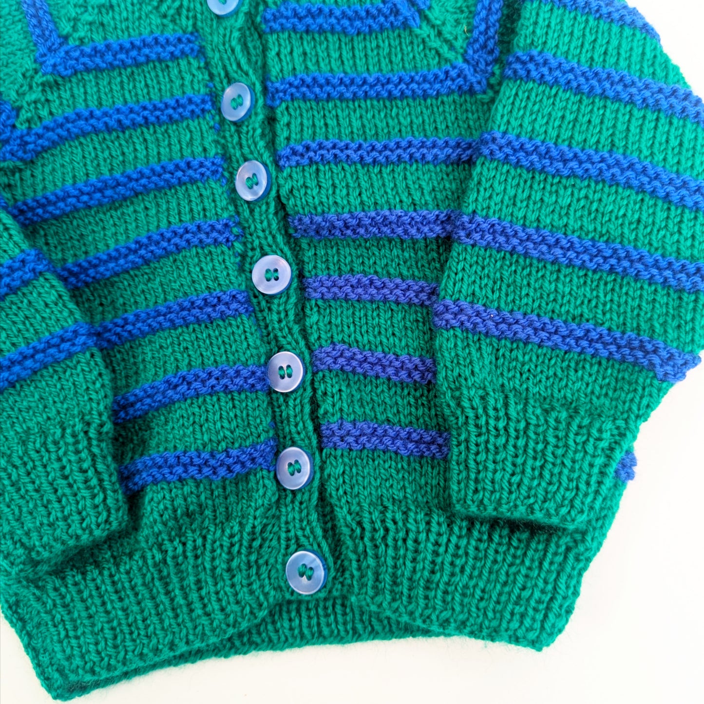 Green Stripe Cardigan 12-18 months